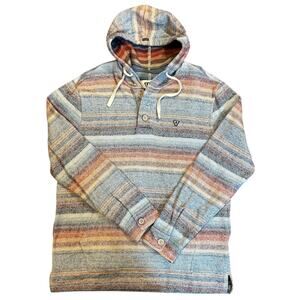 VISSLA Striped Baja Popover Hoodie elevated Drug Rug Surfer Cozy Men's MEDIUM